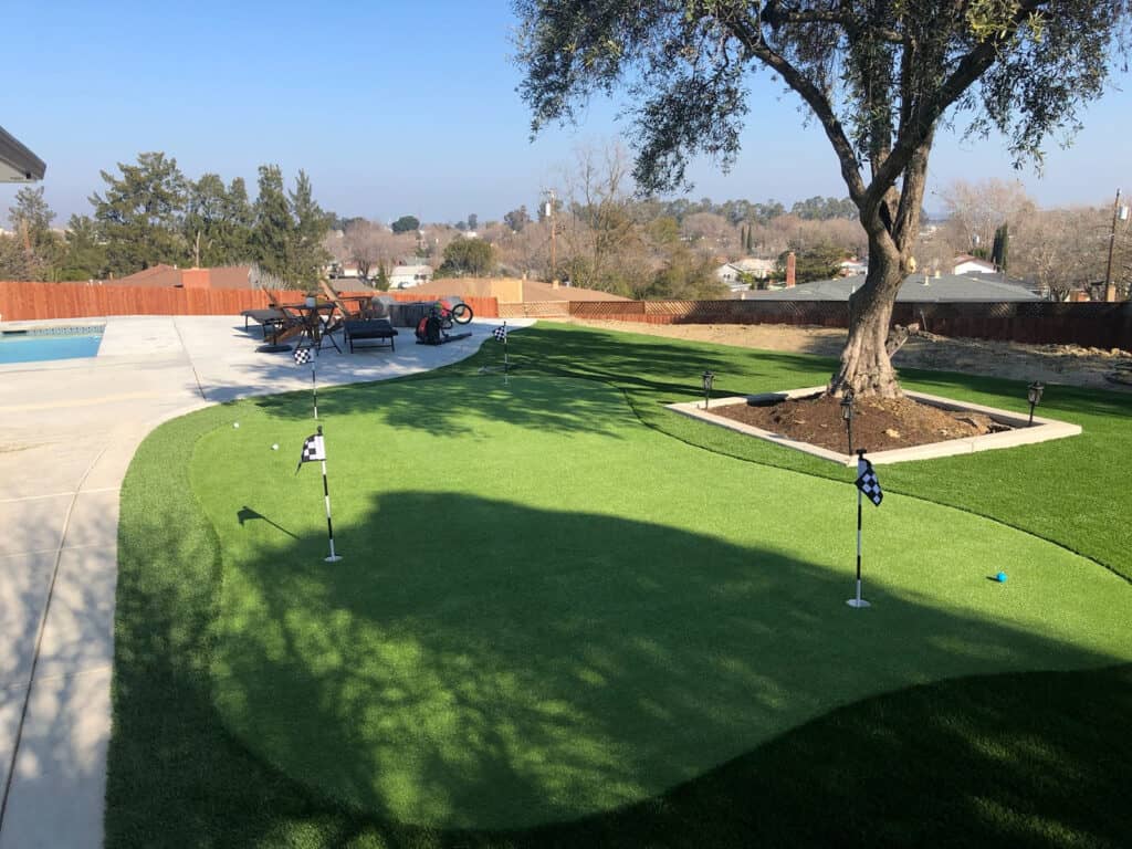 artificial backyard putting green